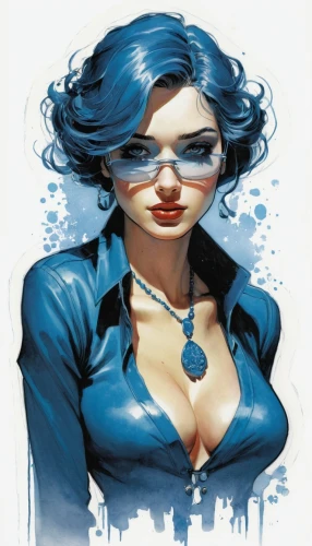 mystique,blue enchantress,harley,femme fatale,comic character,super heroine,head woman,game illustration,blue demon,catwoman,comic characters,female doctor,rosa ' amber cover,holly blue,sapphire,comic book,transistor,sci fiction illustration,birds of prey-night,mazarine blue,Illustration,American Style,American Style 08