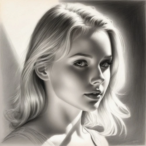 charcoal drawing,girl portrait,pencil drawing,charcoal pencil,sarah walker,girl drawing,marilyn,graphite,portrait of christi,lotus art drawing,blonde woman,artist portrait,fantasy portrait,dark portrait,romantic portrait,woman portrait,portrait of a girl,digital art,digital painting,mystical portrait of a girl,Illustration,Black and White,Black and White 30