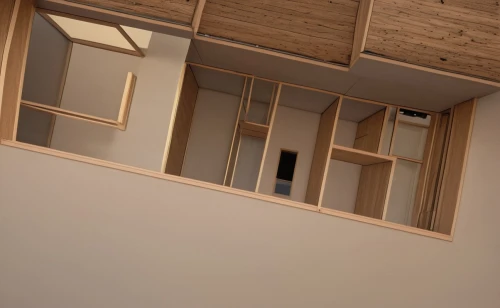 box ceiling,wooden shelf,room divider,slat window,wooden windows,storage cabinet,walk-in closet,shelves,folding roof,shelving,wooden beams,sky apartment,wooden mockup,window frames,cabinetry,under-cabinet lighting,japanese-style room,ceiling construction,plywood,cupboard,Photography,General,Realistic