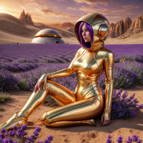 bodypaint,sphinx pinastri,bodypainting,desert flower,gold and purple,andromeda,lavandula,purple and gold,la violetta,purpurite,body painting,girl on the dune,lavander,zodiac sign libra,egyptian lavender,extraterrestrial life,purple skin,fantasy picture,horoscope libra,sphinx