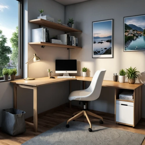 modern office,modern room,office desk,computer desk,desk,working space,blur office background,3d rendering,computer workstation,creative office,wooden desk,apartment,shared apartment,modern decor,furnished office,render,writing desk,secretary desk,offices,consulting room,Photography,General,Realistic