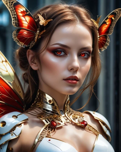 fantasy art,fantasy portrait,faery,cupido (butterfly),fantasy woman,faerie,fantasy picture,gatekeeper (butterfly),fairy queen,heroic fantasy,vanessa (butterfly),3d fantasy,female warrior,fantasy girl,fairy tale character,evil fairy,passion butterfly,the enchantress,warrior woman,painted lady,Photography,General,Realistic
