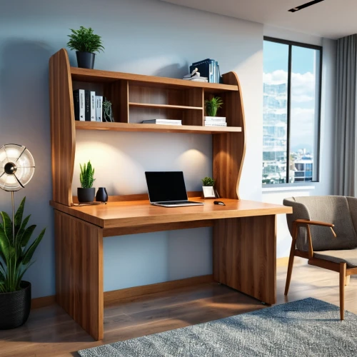 wooden desk,secretary desk,office desk,modern office,writing desk,desk,furnished office,blur office background,computer desk,working space,modern decor,desk lamp,search interior solutions,danish furniture,apple desk,creative office,offices,contemporary decor,wooden shelf,office automation,Photography,General,Realistic