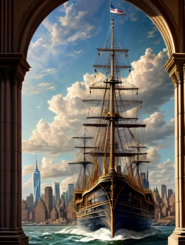 east indiaman,full-rigged ship,sea sailing ship,sailing ship,galleon ship,caravel,new york harbor,sail ship,tallship,galleon,sailing ships,tall ship,three masted sailing ship,baltimore clipper,sea fantasy,sailing vessel,mayflower,christopher columbus,world digital painting,nautical banner