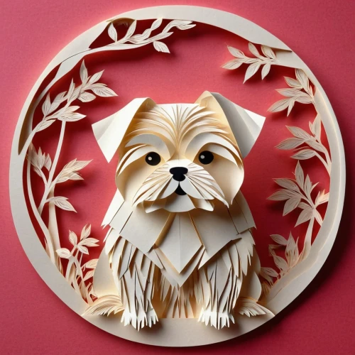 art deco ornament,decorative plate,shih tzu,wreath vector,wood carving,cutout cookie,yorkshire terrier,art deco wreaths,decorative fan,wood art,paper art,wooden plate,biewer yorkshire terrier,lhasa apso,tibetan terrier,holiday ornament,christmas ball ornament,chinese imperial dog,dog illustration,vintage ornament,Unique,Paper Cuts,Paper Cuts 03
