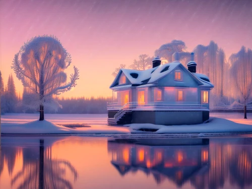 winter house,lonely house,house by the water,house silhouette,house with lake,winter background,little house,miniature house,cottage,winter landscape,snow landscape,small house,snowhotel,snowy landscape,summer cottage,fisherman's house,christmas landscape,houseboat,snow roof,snow globe