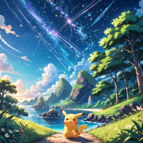 rainbow and stars,star sky,starry night,cg artwork,pixaba,dream world,starlight,starry sky,stargazing,falling stars,would a background,magical adventure,starry,starscape,the stars,fantasia,full hd wallpaper,world digital painting,moon and star background,falling star,Anime,Anime,Realistic