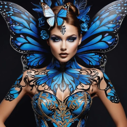 ulysses butterfly,body painting,blue butterfly,morpho butterfly,bodypainting,butterfly wings,mazarine blue butterfly,blue butterflies,fairy peacock,bodypaint,faerie,morpho,blue enchantress,blue butterfly background,passion butterfly,faery,blue morpho,vanessa (butterfly),blue morpho butterfly,fantasy art,Photography,Fashion Photography,Fashion Photography 03