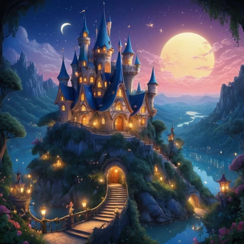 fairy tale castle,fairytale castle,fairy tale,fairy village,shanghai disney,disney castle,fairy world,a fairy tale,fantasy picture,fairytale,children's fairy tale,fantasy world,disneyland park,sleeping beauty castle,fantasy city,witch's house,cinderella's castle,fantasy landscape,dream world,the disneyland resort,Illustration,Realistic Fantasy,Realistic Fantasy 02