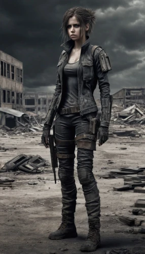 post apocalyptic,post-apocalyptic landscape,apocalyptic,post-apocalypse,lori,digital compositing,girl with gun,girl with a gun,merle black,woman holding gun,fallout4,wasteland,hard woman,district 9,nora,thewalkingdead,mad max,ballistic vest,katniss,huntress,Conceptual Art,Fantasy,Fantasy 33