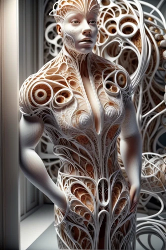 fractals art,biomechanical,mandelbulb,fractal design,fractal art,fractal environment,fractalius,fractal,apophysis,fractals,decorative figure,dryad,sculpt,synapse,woman sculpture,neural network,complexity,filigree,humanoid,bodypainting