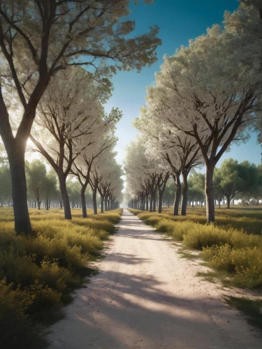 tree-lined avenue,palma trees,tree lined path,tree lined lane,olive grove,tree lined,almond trees,boulevard,row of trees,provence,pathway,tree grove,pine forest,forest road,the boulevard arjaan,avenue,argan trees,walk in a park,trees with stitching,virtual landscape