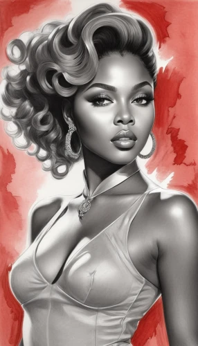 fashion illustration,digital painting,marylyn monroe - female,african american woman,monoline art,black woman,airbrushed,digital drawing,brandy,digital art,world digital painting,femme fatale,valentine pin up,digital artwork,graphite,charcoal pencil,drawing mannequin,mystique,game illustration,vintage drawing,Illustration,Black and White,Black and White 30