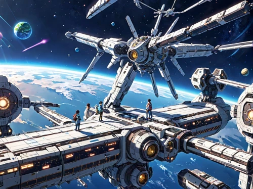 space station,battlecruiser,federation,space port,earth station,space ships,spacewalk,cg artwork,sky space concept,space walk,fast space cruiser,space craft,spacewalks,orbiting,dreadnought,orbital,carrack,flagship,docked,sci fiction illustration,Anime,Anime,Realistic