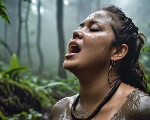 drenched,wet,maori,rain shower,in the rain,valdivian temperate rain forest,rain forest,wet girl,carbon dioxide therapy,wet smartphone,ayurveda,amazonian oils,pachamama,water mist,rainwater,monsoon,environmental sin,praying woman,immersed,shamanic,Photography,General,Realistic