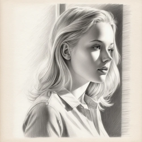 girl drawing,girl portrait,pencil drawing,vintage drawing,pencil drawings,pencil art,graphite,digital painting,digital drawing,photo painting,digital art,portrait of a girl,blonde woman,portrait of christi,pencil frame,charcoal pencil,custom portrait,romantic portrait,digital artwork,lotus art drawing,Illustration,Black and White,Black and White 30