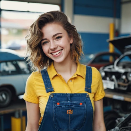 girl in overalls,overalls,girl and car,auto mechanic,car mechanic,mechanic,auto repair shop,auto repair,automobile repair shop,car repair,denim jumpsuit,car model,girl in car,vw model,car service,tire service,vespa,car care,vehicle service manual,automotive care,Photography,Documentary Photography,Documentary Photography 06