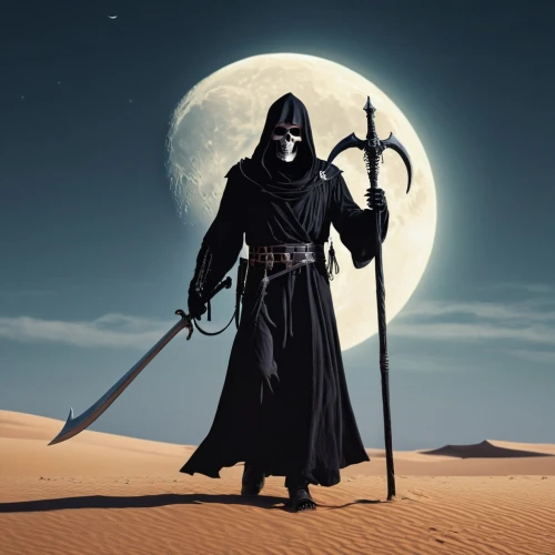 grim reaper,grimm reaper,scythe,darth wader,reaper,darth vader,hooded man,dance of death,vader,death god,assassin,the wanderer,swordsman,archimandrite,violinist violinist of the moon,pure-blood arab,massively multiplayer online role-playing game,capture desert,lone warrior,aesulapian staff,Photography,General,Realistic