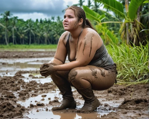 mud wrestling,mud,mud village,in the field,obstacle race,farm girl,female worker,woman at the well,field cultivation,paraguayian guarani,the rice field,rice cultivation,clay soil,missisipi aligator,farmworker,hard woman,paddy harvest,agroculture,forced labour,mud wall,Photography,General,Realistic