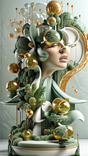 fractals art,surrealism,tea art,surrealistic,confectioner,confection,psychedelic art,fractal art,complexity,girl with cereal bowl,medusa,fractalius,illusion,morning illusion,coffee tea illustration,synapse,fusilli,equilibrium,pouring tea,woman thinking