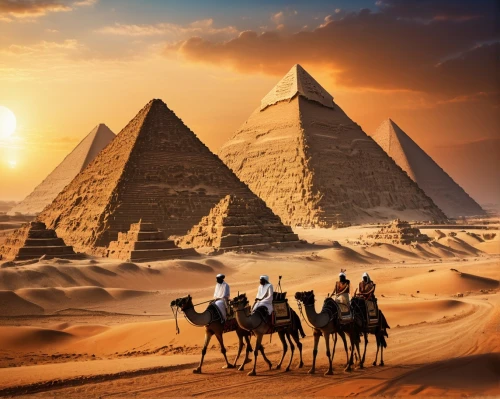 the great pyramid of giza,giza,egypt,pyramids,khufu,ancient egypt,pharaohs,dromedaries,camels,camel caravan,egyptology,the cairo,dahshur,cairo,pharaonic,ancient civilization,egyptians,eastern pyramid,arabian horses,ancient egyptian,Photography,General,Fantasy