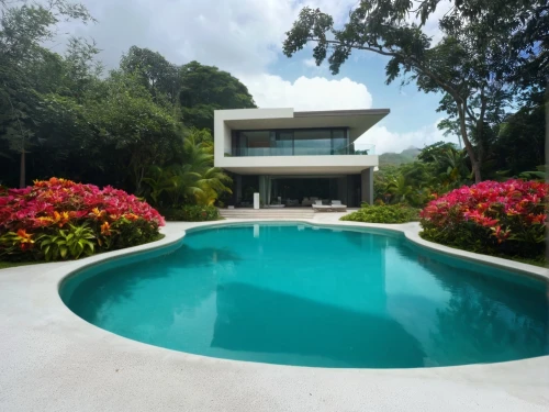 pool house,holiday villa,hacienda,tropical house,modern house,dunes house,florida home,beautiful home,luxury property,mid century house,bendemeer estates,villa,private house,swimming pool,mansion,luxury home,private estate,modern architecture,martinique,costa rica
