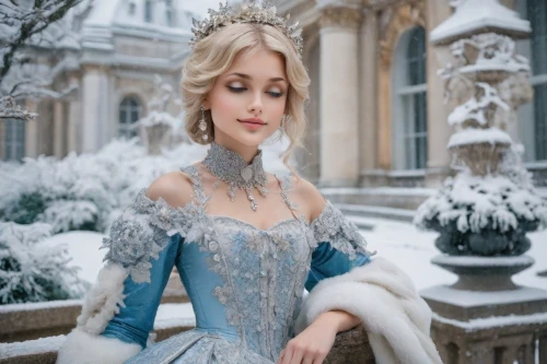 the snow queen,white rose snow queen,elsa,cinderella,suit of the snow maiden,princess sofia,winterblueher,ice princess,ice queen,frozen,snow white,winter dress,fairy tale character,victorian lady,jane austen,fairytale,miss circassian,blue snowflake,white winter dress,winter rose,Photography,Realistic