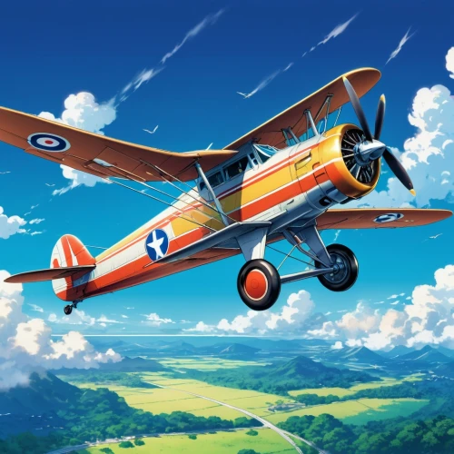 petlyakov pe-8,monoplane,biplane,breda ba.88,french digital background,pv-1,polikarpov po-2,boeing-stearman model 75,an aircraft of the free flight,triplane,game illustration,glider pilot,bi plane,mobile video game vector background,stampe sv.4,aerobatic,air racing,royal aircraft factory r.e.8,grumman american aa-1,airshow,Illustration,Japanese style,Japanese Style 03