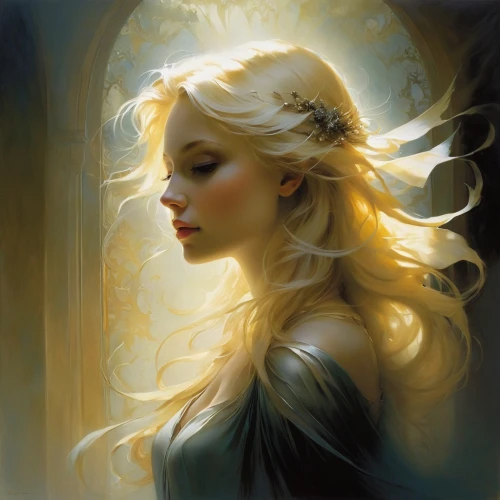 mystical portrait of a girl,fantasy portrait,fantasy art,faery,white rose snow queen,faerie,fantasy picture,romantic portrait,rapunzel,fantasy woman,fairy tale character,elven,the snow queen,jessamine,blond girl,the enchantress,fairy queen,celtic woman,blonde woman,sorceress,Illustration,Realistic Fantasy,Realistic Fantasy 16