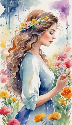 watercolor floral background,watercolor background,flower painting,watercolor flowers,watercolor women accessory,girl in flowers,watercolor painting,watercolor roses,watercolor roses and basket,watercolour flowers,floral background,watercolor paint,girl picking flowers,watercolor flower,watercolor,flower background,beautiful girl with flowers,rose flower illustration,watercolor wreath,watercolors,Illustration,Paper based,Paper Based 25