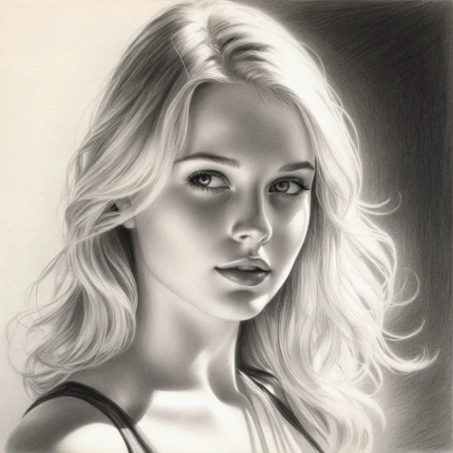 girl portrait,charcoal drawing,charcoal pencil,girl drawing,pencil drawing,lotus art drawing,graphite,blonde woman,fantasy portrait,portrait of christi,woman portrait,charcoal,artist portrait,romantic portrait,portrait of a girl,pencil drawings,pencil art,custom portrait,digital painting,digital art,Illustration,Black and White,Black and White 30