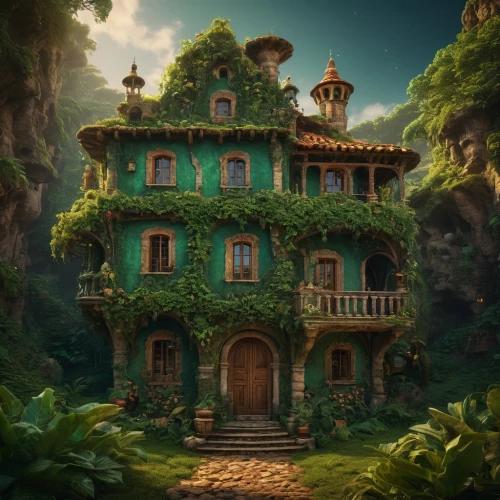 house in the forest,ancient house,witch's house,rapunzel,fairy tale castle,tree house hotel,tree house,fairy house,beautiful home,little house,house in mountains,house in the mountains,fairy village,treehouse,fairytale castle,studio ghibli,apartment house,home landscape,small house,treasure house,Photography,General,Fantasy