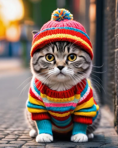 street cat,animals play dress-up,cute cat,cat european,cat image,vintage cat,scarf animal,knitwear,cat sparrow,kitten hat,cartoon cat,knit hat,scottish fold,funny cat,fashionista,cat warrior,chinese pastoral cat,tiger cat,fashion model,winter clothing,Photography,General,Fantasy