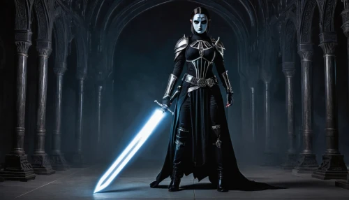 dark elf,imperial coat,darth talon,gothic fashion,imperial,darth vader,angel of death,lightsaber,dance of death,sorceress,gothic woman,gothic portrait,vader,lady justice,darth wader,dark side,priestess,blue enchantress,the enchantress,gothic style,Illustration,Realistic Fantasy,Realistic Fantasy 46