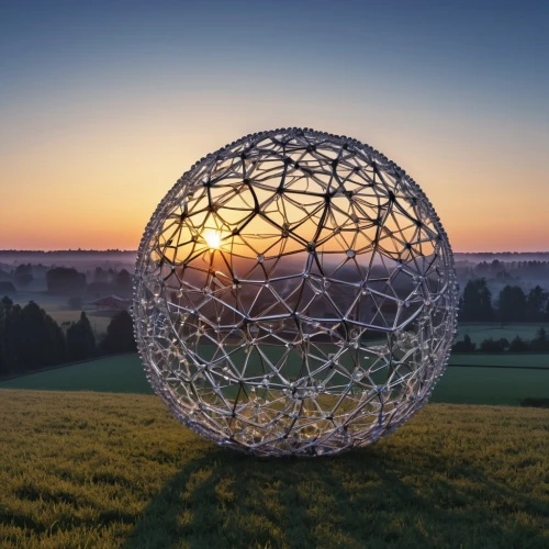 glass sphere,steel sculpture,egg net,flower of life,glass ball,dodecahedron,globe flower,torus,swiss ball,ball cube,honeycomb structure,connectedness,garden sculpture,building honeycomb,3-fold sun,kinetic art,musical dome,bird protection net,wire sculpture,armillary sphere,Photography,General,Realistic