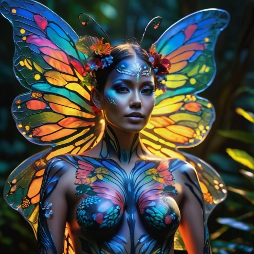 ulysses butterfly,body painting,faerie,bodypainting,bodypaint,tropical butterfly,faery,neon body painting,vanessa (butterfly),fairy peacock,morpho butterfly,butterfly wings,julia butterfly,cupido (butterfly),butterfly effect,aurora butterfly,passion butterfly,morpho,flutter,fairy queen,Photography,Artistic Photography,Artistic Photography 02