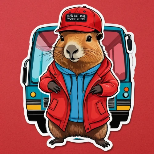 beaver,marmot,rodentia icons,park ranger,groundhog,beavers,beaver rat,little bear,left hand bear,slothbear,squirell,campervan,gopher,alpine marmot,musical rodent,sticker,marmota marmota,camper,badger,nutria-young,Unique,Design,Sticker