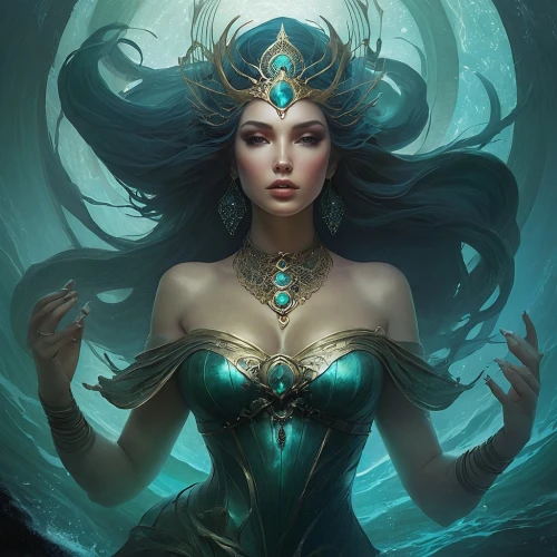 fantasy portrait,sorceress,blue enchantress,medusa,the enchantress,mermaid vectors,priestess,fantasy art,zodiac sign libra,merfolk,fantasy woman,siren,rusalka,celtic queen,queen of the night,god of the sea,fantasy picture,elven,cleopatra,goddess of justice,Conceptual Art,Fantasy,Fantasy 11