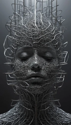 humanoid,mind-body,human head,head woman,fractalius,biomechanical,wireframe,cybernetics,neural pathways,neural,meridians,mind,veil,numbness,cyberspace,neural network,receptor,self hypnosis,sculpt,synapse,Photography,Artistic Photography,Artistic Photography 11