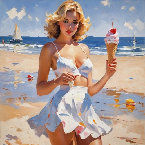 woman with ice-cream,ice-cream,retro pin up girls,ice creams,retro pin up girl,icecream,ice cream van,pin-up girl,ice cream,pin-up girls,ice cream stand,ice cream cone,pin up girl,pin-up,pin up girls,iced-lolly,soft serve ice creams,pinup girl,pin ups,pin up,Conceptual Art,Oil color,Oil Color 10