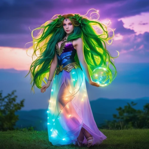 starfire,rapunzel,celtic woman,faerie,aurora butterfly,fantasy picture,merida,the enchantress,faery,earth chakra,fae,dryad,fairy queen,celtic queen,fantasy woman,green mermaid scale,neon body painting,fairy peacock,rosa 'the fairy,show off aurora,Photography,General,Realistic