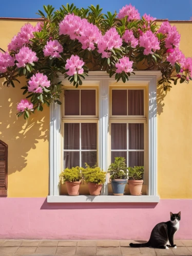 bougainvilleas,bougainvillea,houses clipart,cat greece,sicily window,house painting,cat european,flower cat,flowerbox,cat frame,flower box,flower shop,french windows,corner flowers,flower painting,curacao,lanzarote,bay window,provencal life,bougainvillea azalea,Photography,General,Realistic