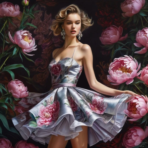 camellias,peony pink,peony,peonies,wild roses,girl in flowers,pink peony,camelliers,with roses,scent of roses,femininity,camellia,camellia blossom,blooming roses,rosebushes,wild rose,flower painting,pink roses,spray roses,sugar roses,Illustration,Realistic Fantasy,Realistic Fantasy 03