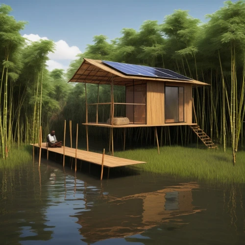 floating huts,stilt house,stilt houses,houseboat,house with lake,cube stilt houses,boat house,3d rendering,small cabin,house by the water,inverted cottage,summer cottage,summer house,fishing float,wooden house,eco-construction,eco hotel,boathouse,boat shed,floating island,Art,Artistic Painting,Artistic Painting 49