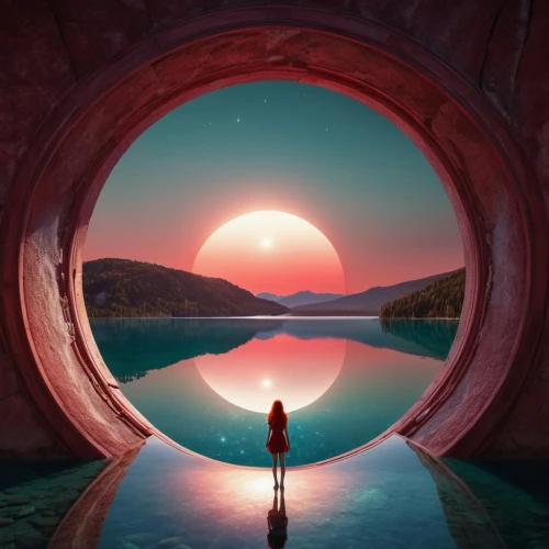 porthole,portals,window to the world,photomanipulation,dream world,stargate,fantasy picture,parallel worlds,photo manipulation,wishing well,creative background,circle,3d fantasy,semi circle arch,magic mirror,life is a circle,gateway,futuristic landscape,heaven gate,mirror of souls