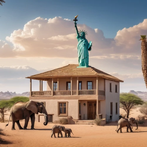 elephantine,liberty enlightening the world,elephant camp,elephants and mammoths,usa landmarks,african elephants,elephants,american frontier,pachyderm,cartoon elephants,circus elephant,elephant ride,the statue of liberty,african elephant,elephant herd,africa,african bush elephant,namibia,statue of liberty,stacked elephant,Photography,General,Realistic