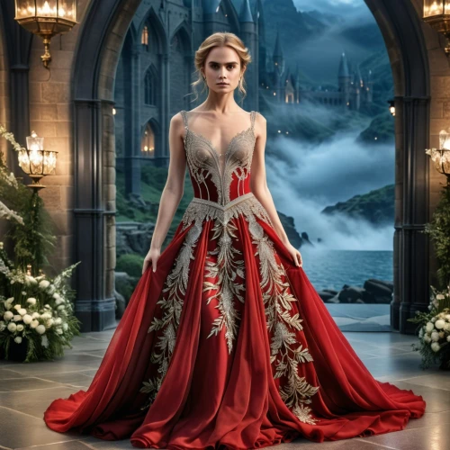 red gown,ball gown,man in red dress,bridal clothing,celtic queen,lady in red,wedding gown,gown,red cape,bridal dress,wedding dresses,bridal party dress,evening dress,queen of hearts,fairy queen,wedding dress,cinderella,the snow queen,white rose snow queen,fairy tale character,Photography,General,Realistic