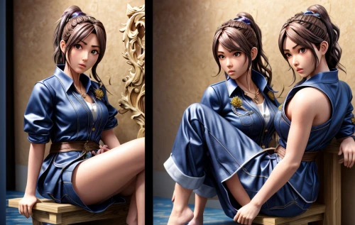 jean button,gentiana,xing yi quan,mirror image,3d figure,anime 3d,kotobukiya,jasmine blue,xiangwei,wuchang,honmei choco,game figure,game character,anime japanese clothing,martial arts uniform,ayu,cg artwork,hong,portrait background,oriental princess