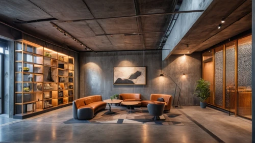 concrete ceiling,corten steel,loft,modern office,exposed concrete,interior modern design,interior design,creative office,shared apartment,modern decor,pantry,hallway space,contemporary decor,penthouse apartment,boutique hotel,an apartment,search interior solutions,archidaily,interiors,offices,Photography,General,Realistic