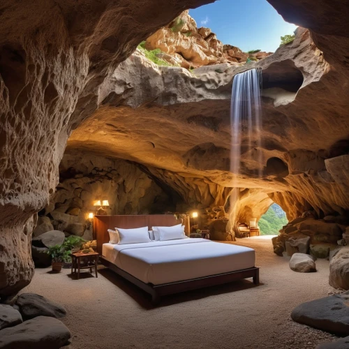 cliff dwelling,timna park,cave on the water,al siq canyon,cave church,qumran caves,morocco,cave,sleeping room,wadirum,great room,luxury hotel,fairyland canyon,pit cave,cappadocia,sea cave,lodging,indian canyons golf resort,oman,bedrock,Photography,General,Realistic
